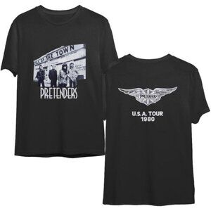 1980 Pretenders Tour Tshirt - 2 Sided - Black/White - UNISEX size Medium